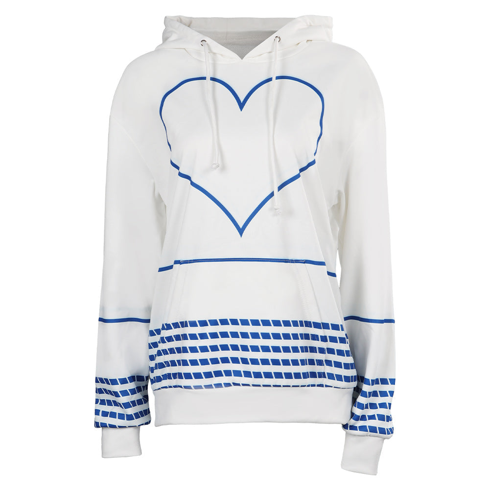 Doll Movie Blue Striped Hoodie Sweatshirt Party Carnival Halloween Cosplay Costume