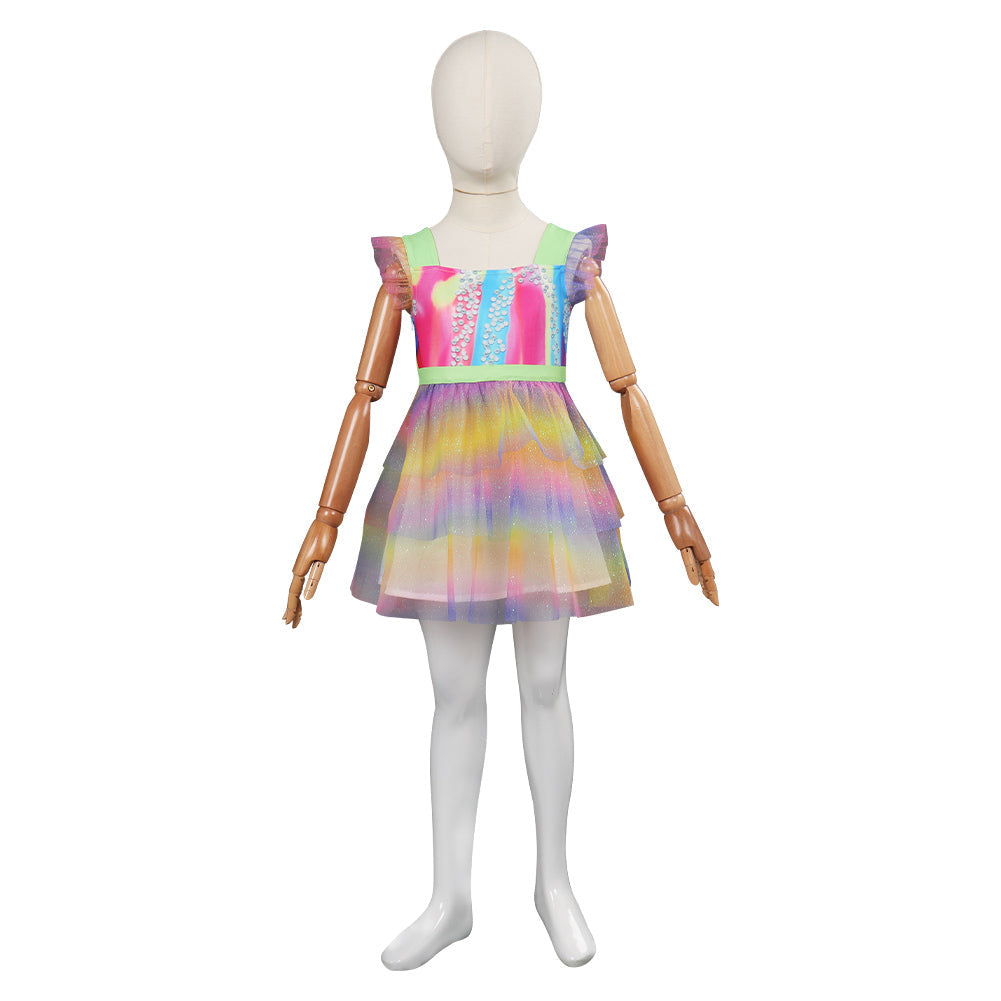 Barbie Movie Kids Girls Printed Dress Outfits Halloween Carnival Suit Cosplay Costume
