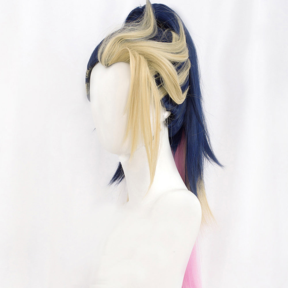 League of Legends KDA Akali Black and golden Medium Game Cosplay Wig