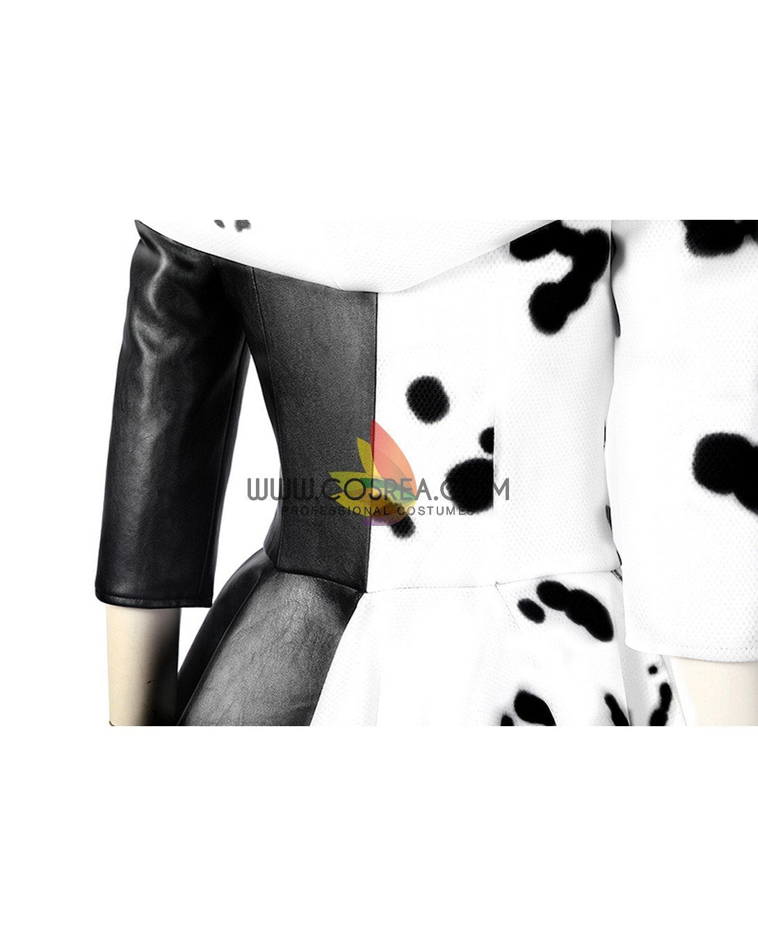 Cruella Live Action Movie 101 Dalmatian&#39;s PU Leather Cosplay Costume