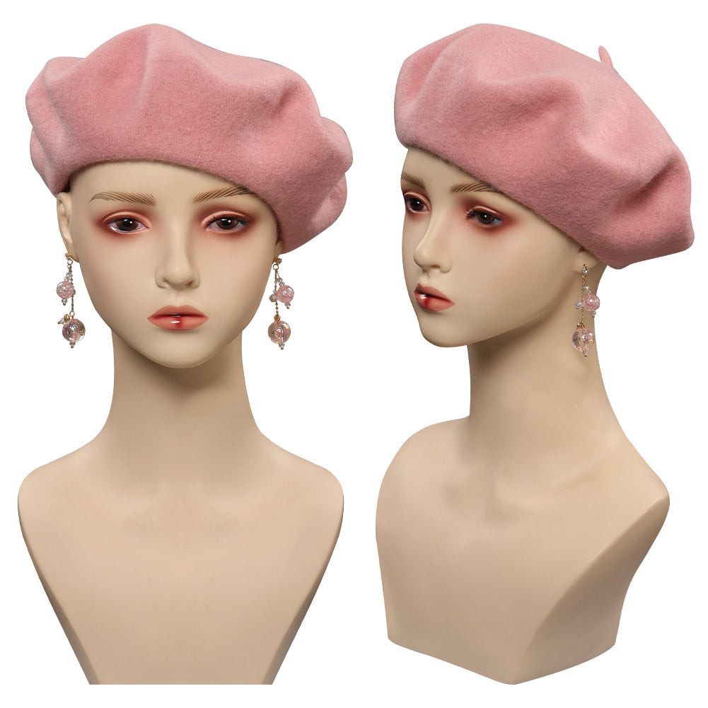 Barbie Movie Cosplay Hat Cap Earings Halloween Carnival Costume Accessories