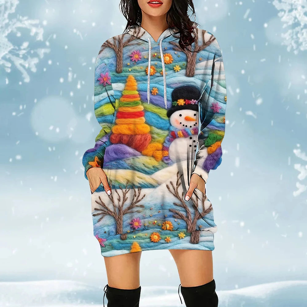 3D Women&#39;s Hoodies Dress Christmas Element Pullover Clothes Holiday Party Women&#39;s Sweatershirt Xmas Carnival Sweater New