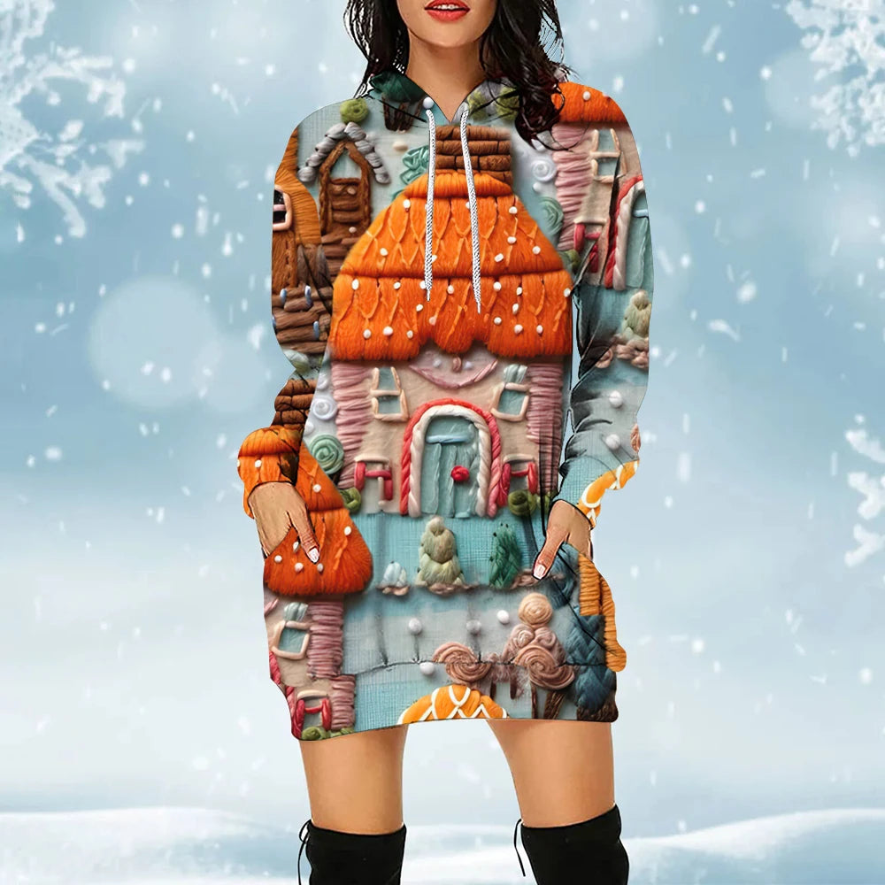 3D Women&#39;s Hoodies Dress Christmas Element Pullover Clothes Holiday Party Women&#39;s Sweatershirt Xmas Carnival Sweater New