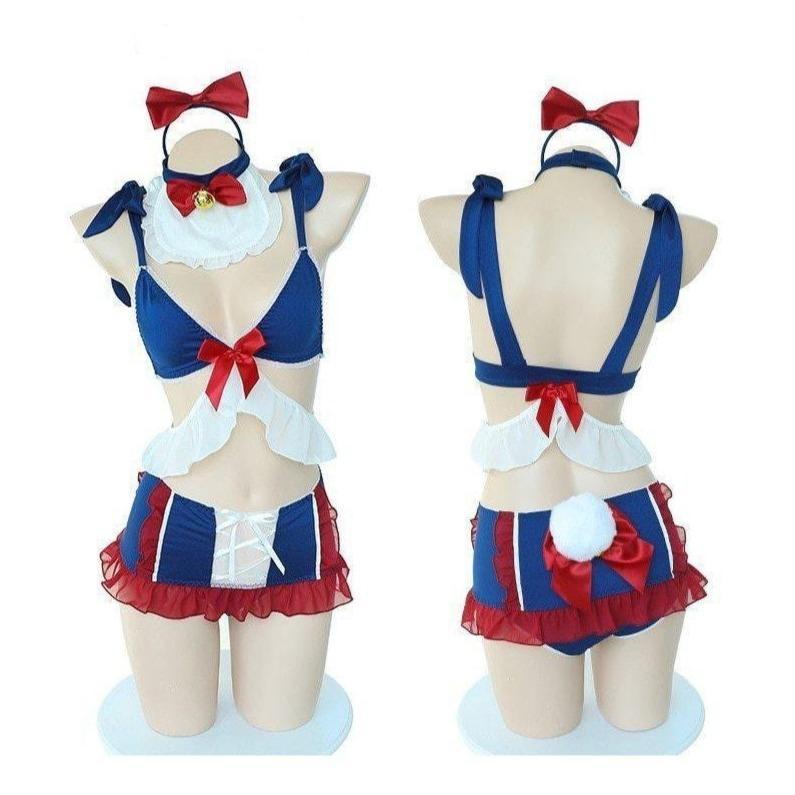 Kawaii Sailor Bunny Lingerie Sexy Costume Underwear #JU2716