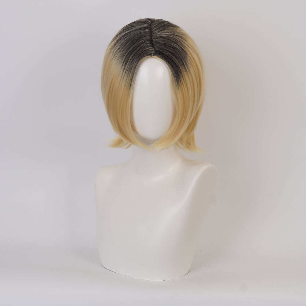 Haikyuu Kozume Kenma Golden and Black Short Cosplay Wig
