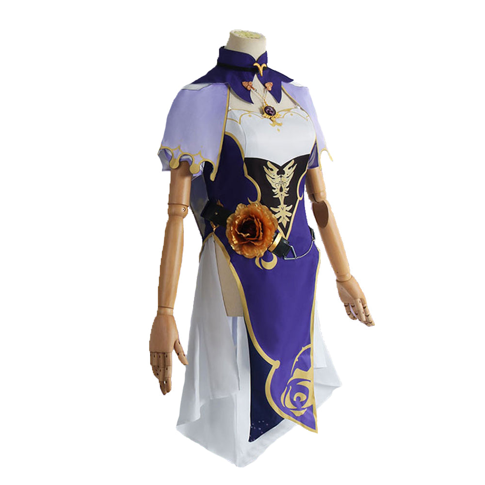 Genshin Impact Lisa Minci Purple Dress Cosplay Costume