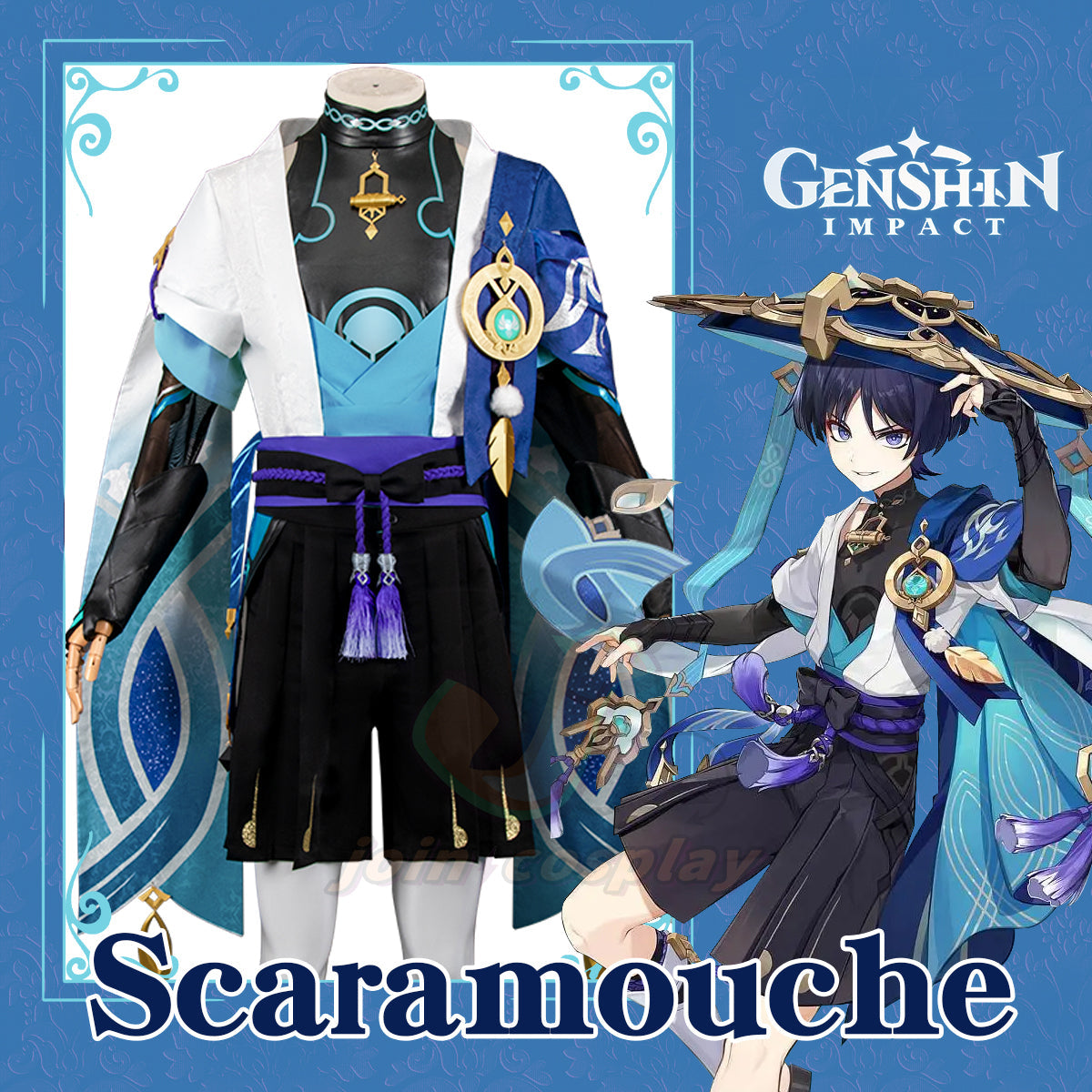 Game Genshin Impact Cosplay Scaramouche Costume Wanderer