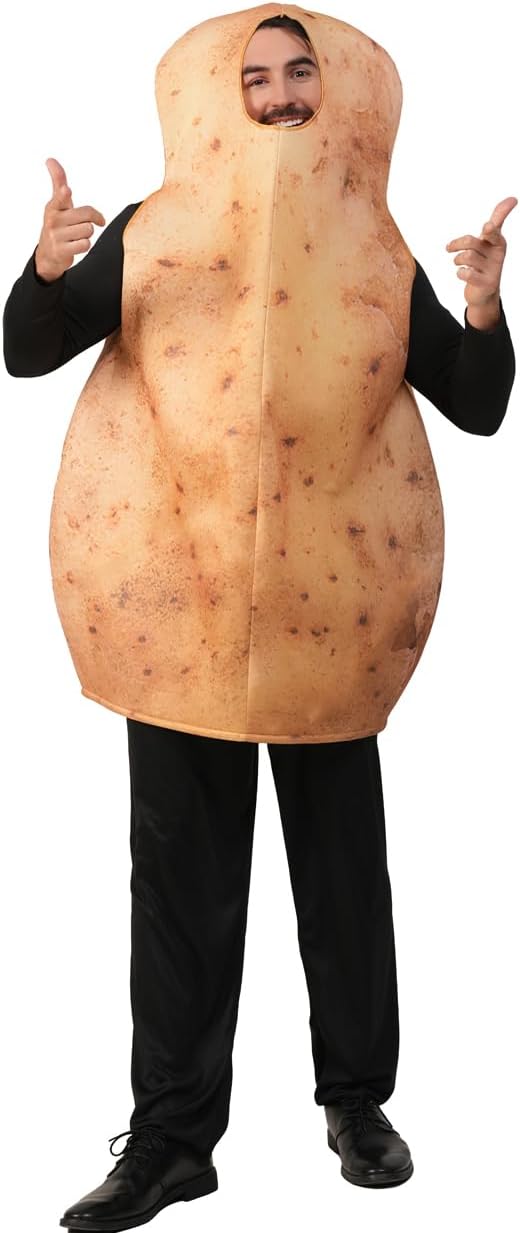 Costume de pomme de terre pour homme, tenue de cosplay d'Halloween amusante pour jeu de rôle culinaire