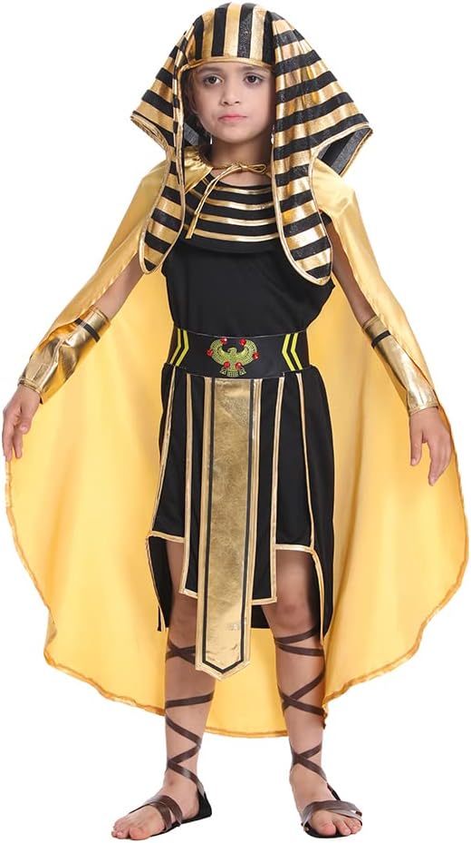 Boys Egyptian Pharaoh Costume for Kids Halloween Cosplay
