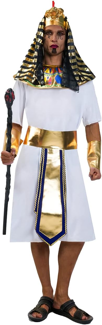 Egyptian Pharaoh Costume for Adults King Tut Halloween Cosplay Outfit White