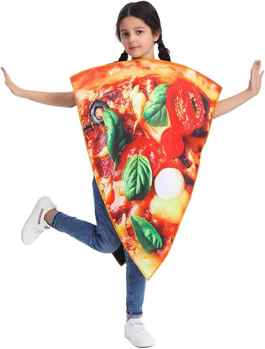 kids pizza costume role play food slice jumpsuit for halloween and cosplay