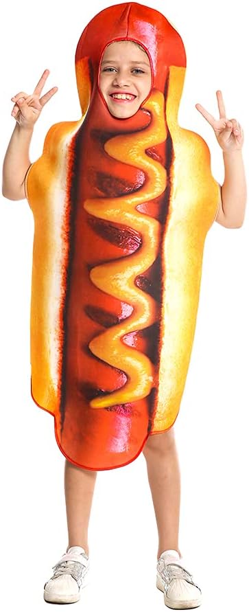 Hot Dog Costume for Kids Boys Halloween Cosplay Party Outfit