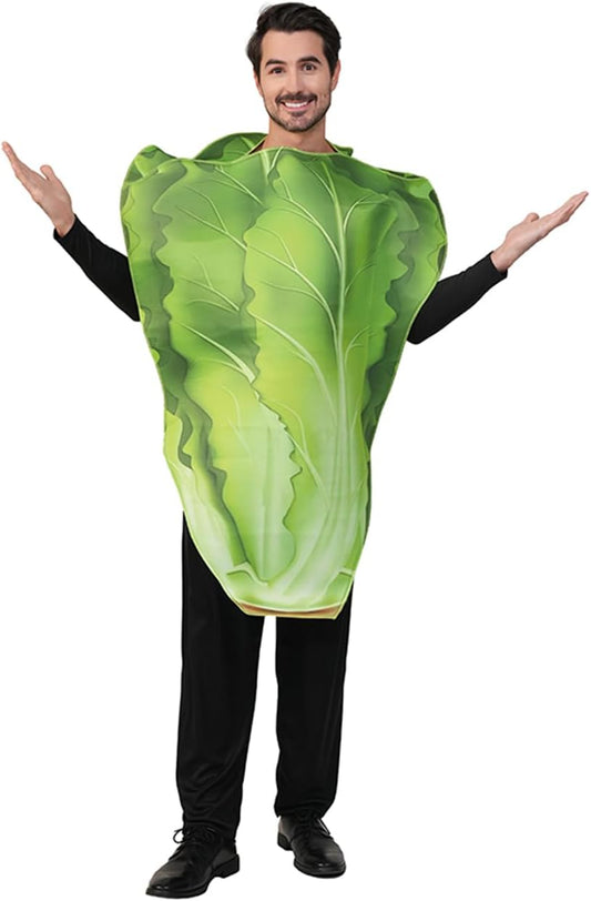 Disfraz de lechuga para adultos, disfraz de comida vegetal, disfraz de Halloween, cosplay