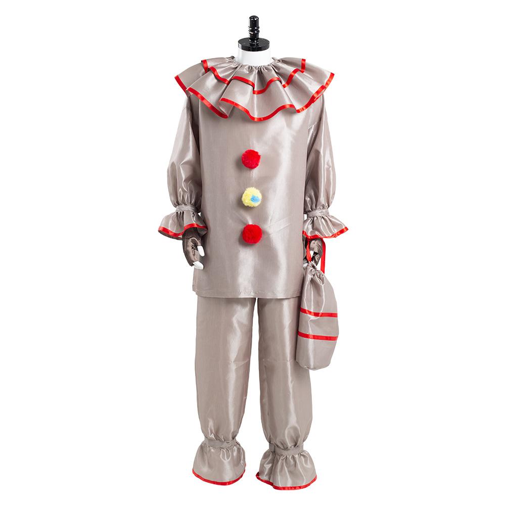 IT Pennywise The Dancing Clown Horror Movie Halloween Carnival Suit Cosplay Costume