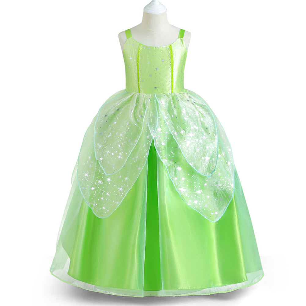 Kids Girls Peter Pan &amp; Wendy Tinker Bell Cosplay Costume Dress Outfits Halloween Carnival Party Suits