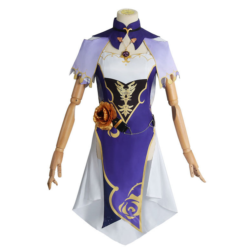 Genshin Impact Lisa Minci Purple Dress Cosplay Costume