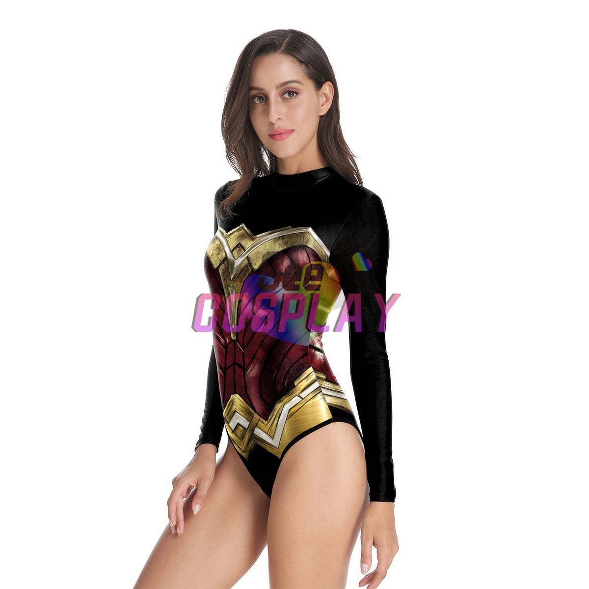 Justice League Series Cosplay Female Superman Hero Dress up Performance Costume Long Sleeve Swimsuit Female