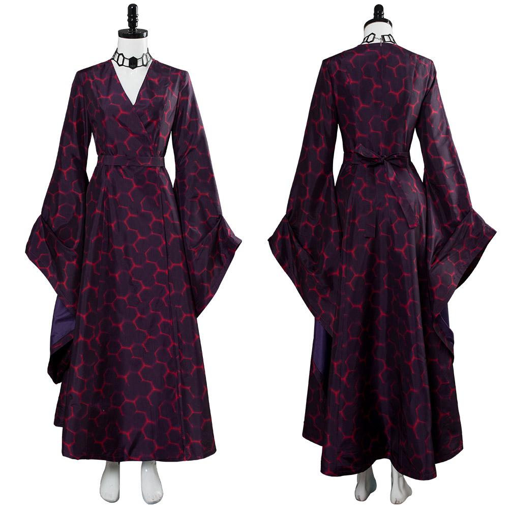 Game of Thrones Season 8 Melisandre Red Hexagon Dress Dark Gown Cosplay Costume