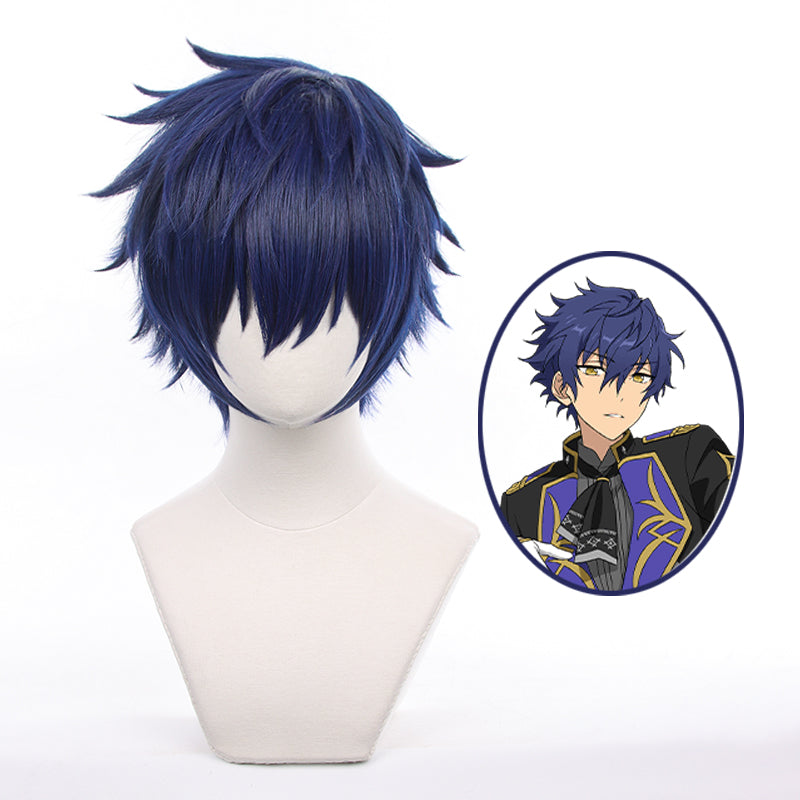 Ensemble Stars Sazanami Jun Blue Short Cosplay Wig