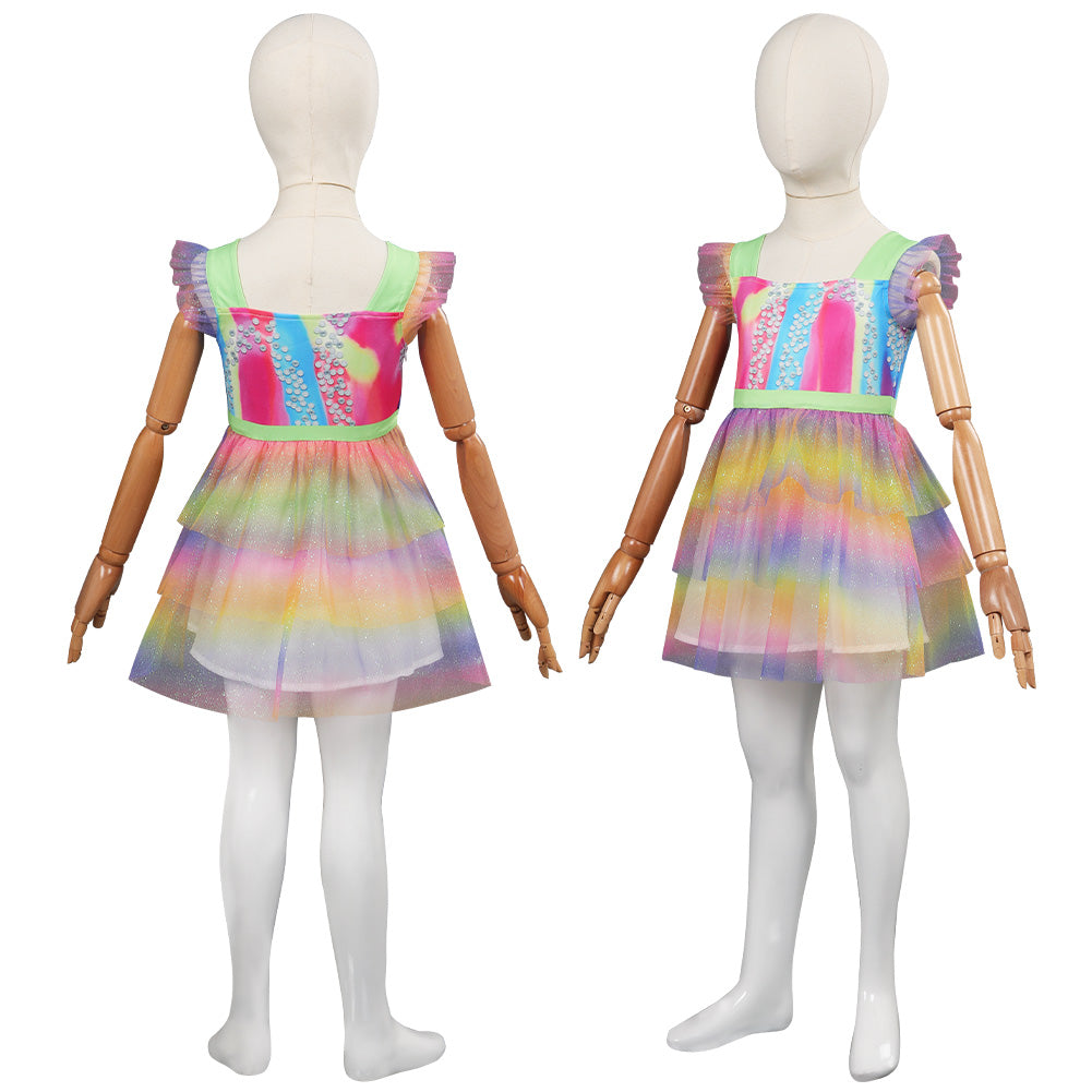 Barbie Movie Kids Girls Printed Dress Outfits Halloween Carnival Suit Cosplay Costume