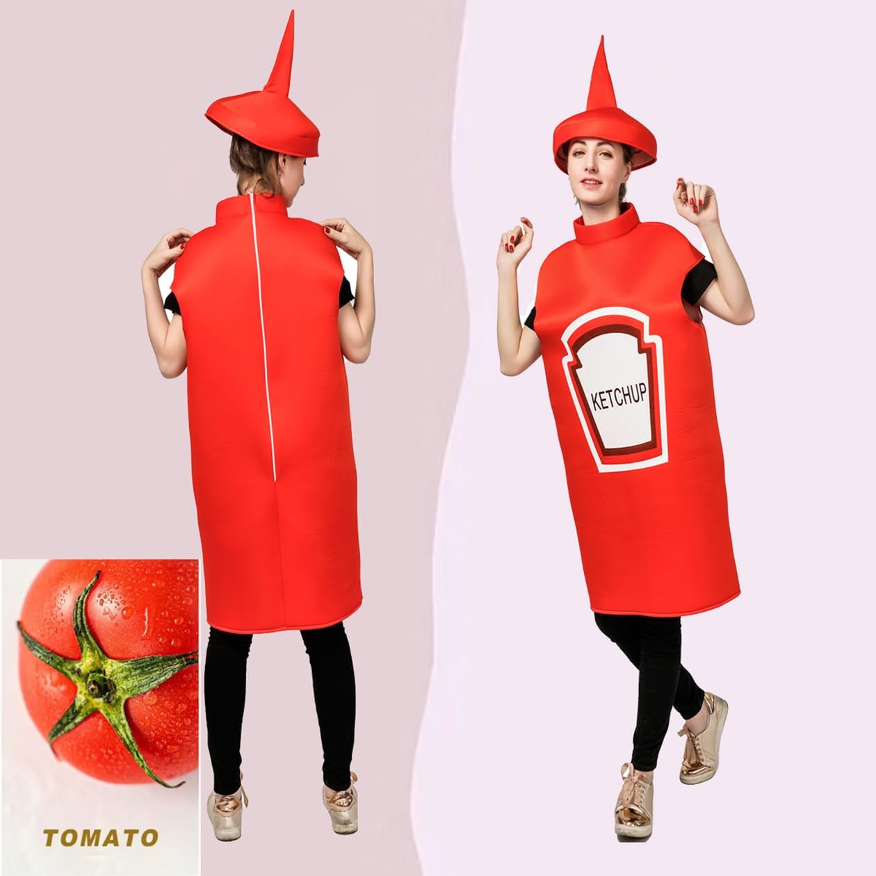 Déguisement unisexe léger pour adulte, bouteille de ketchup et de moutarde, pour Halloween et cosplay