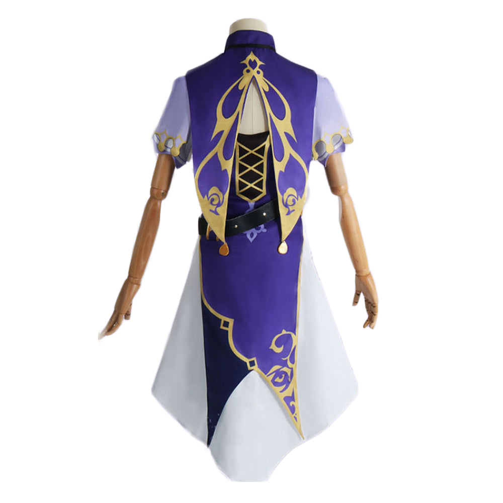 Genshin Impact Lisa Minci Purple Dress Cosplay Costume