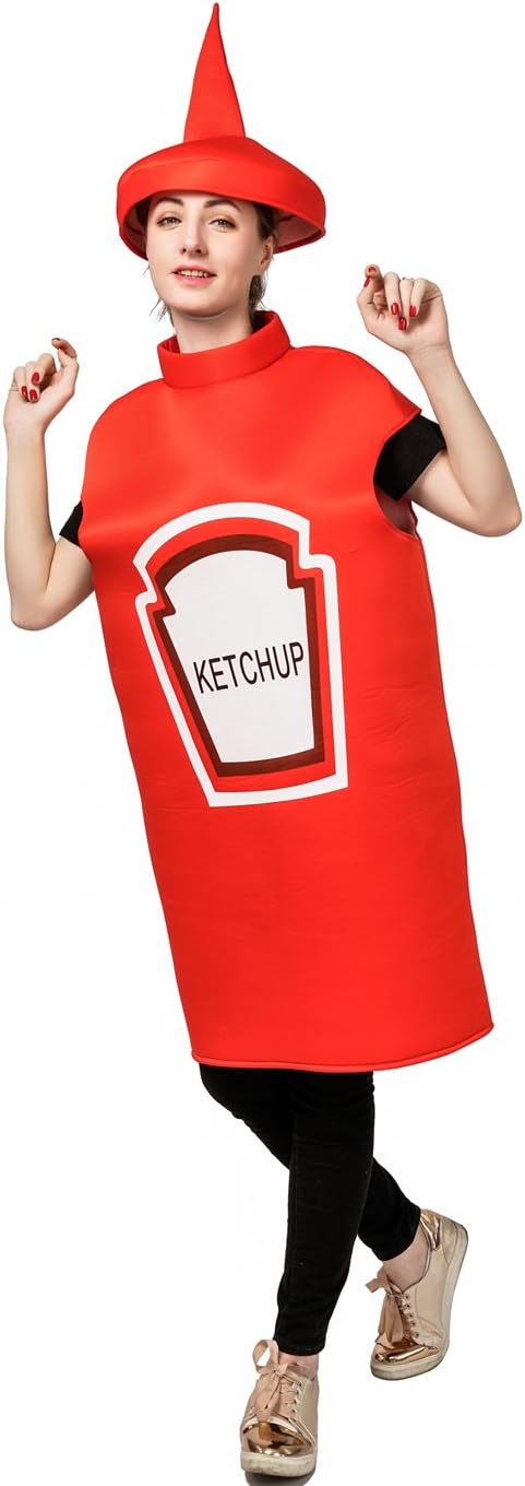 Déguisement unisexe léger pour adulte, bouteille de ketchup et de moutarde, pour Halloween et cosplay