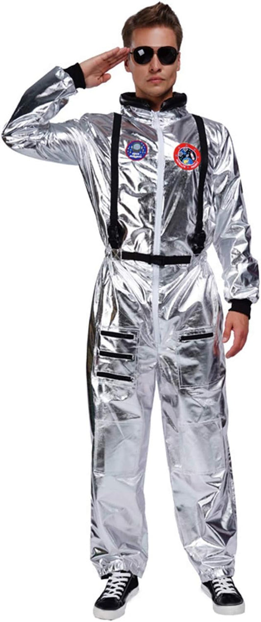 Combinaison d'astronaute pour adulte avec patchs brodés et poches