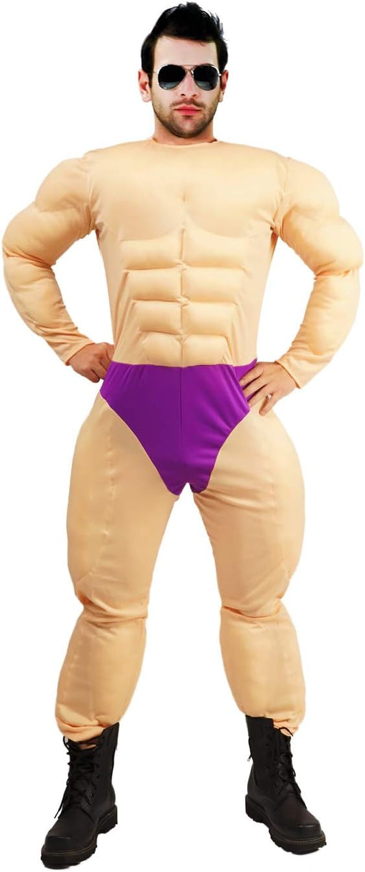 Men's Muscle Jumpsuit Costume for Cosplay and Halloween