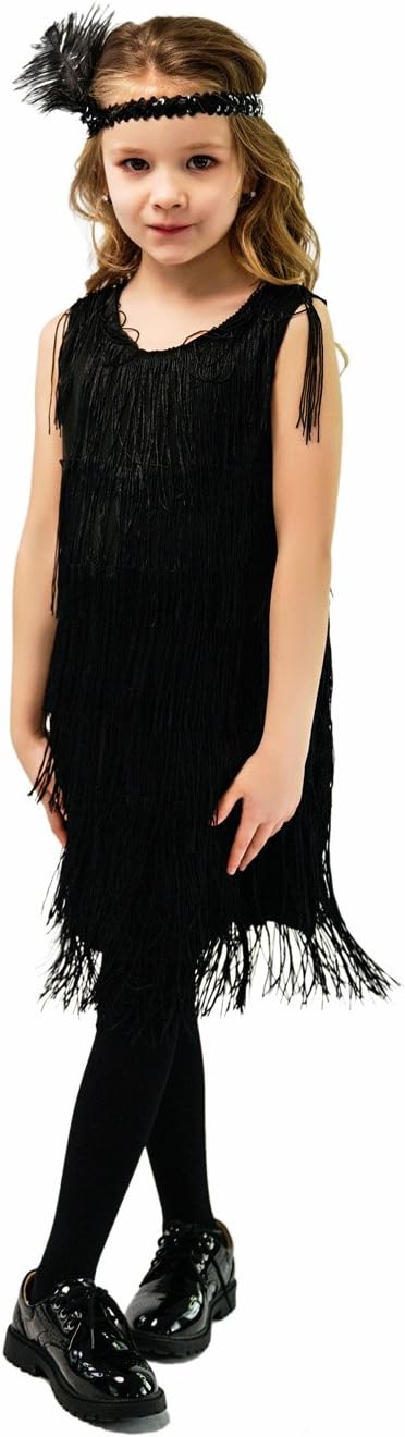 Girl's Flapper Dress Satin Costume for Kids Halloween Party Cosplay