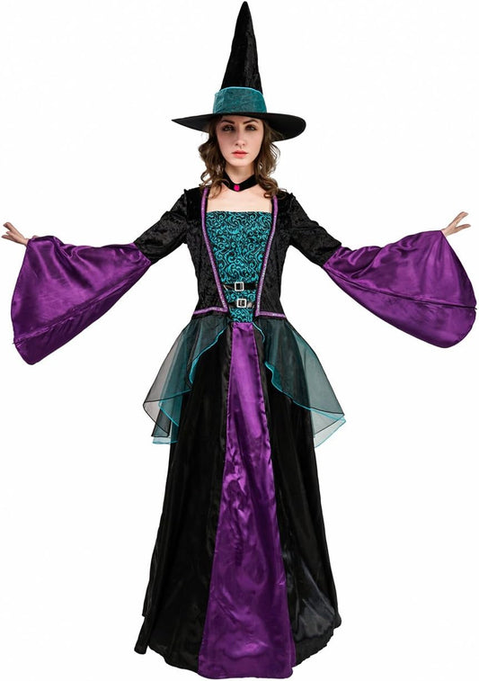 Déguisement de reine sorcière d'Halloween pour femme
