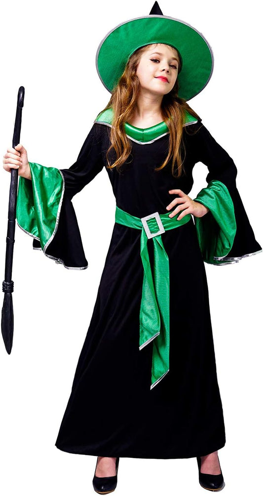 Girls Glamour Witch Dress Halloween Costume