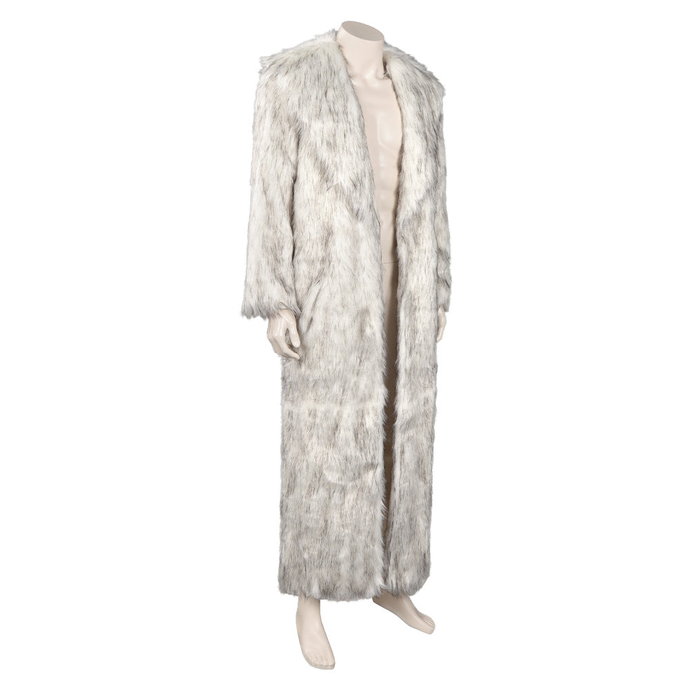 Doll Movie Ken White Long Woolly Coat Party Carnival Halloween Cosplay Costume