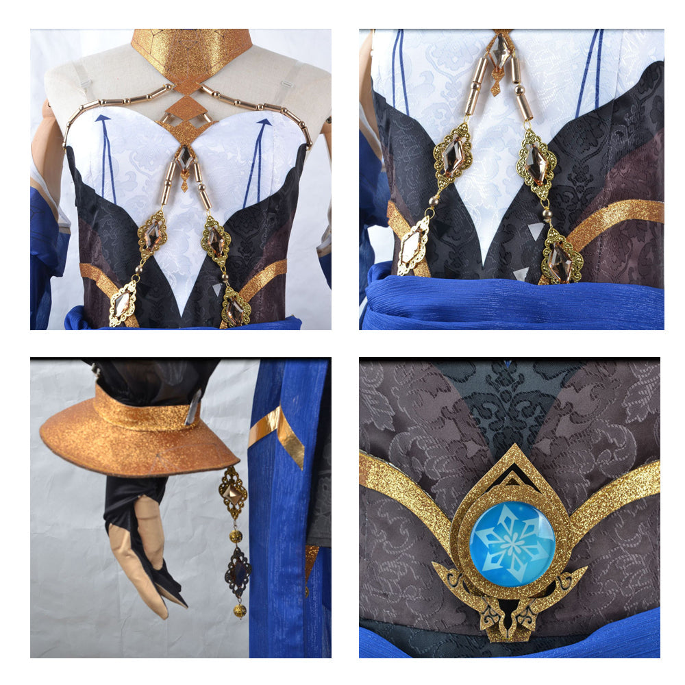 Game Genshin Impact Layla Blue Dress Cosplay Costume