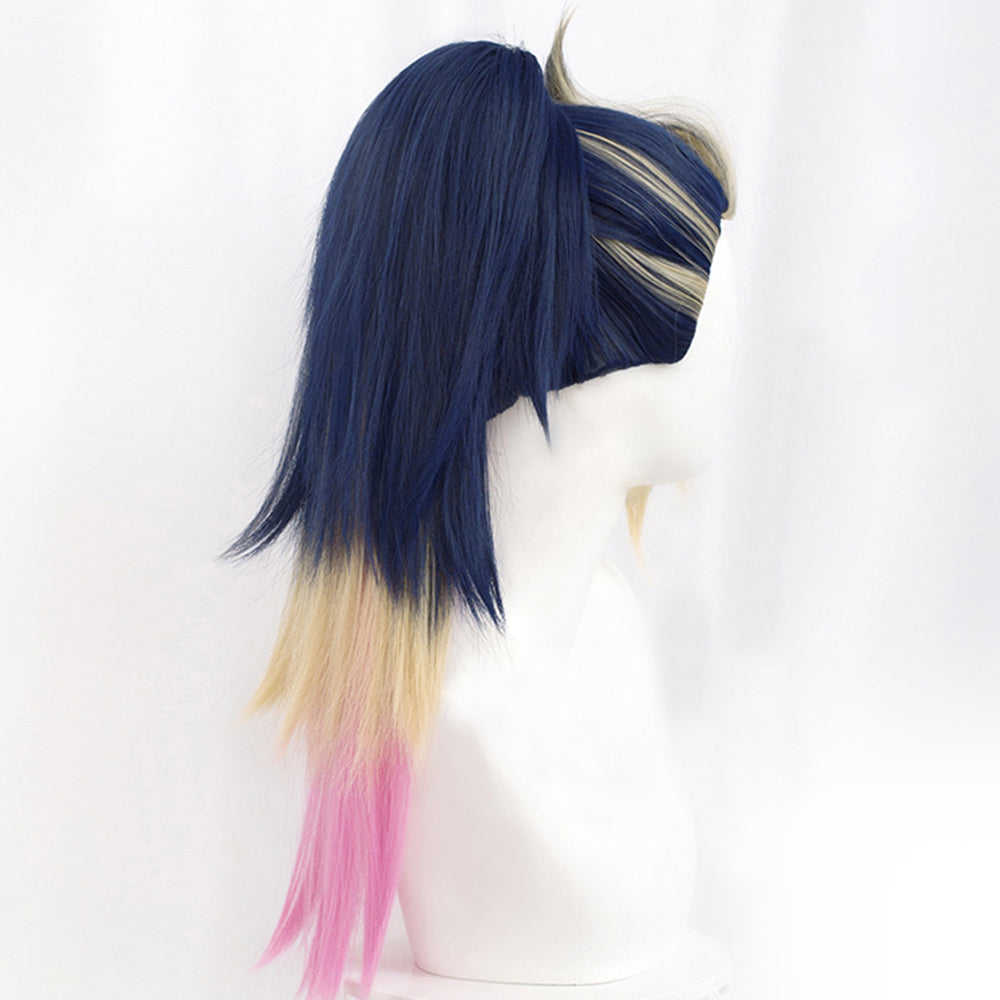 League of Legends KDA Akali Black and golden Medium Game Cosplay Wig