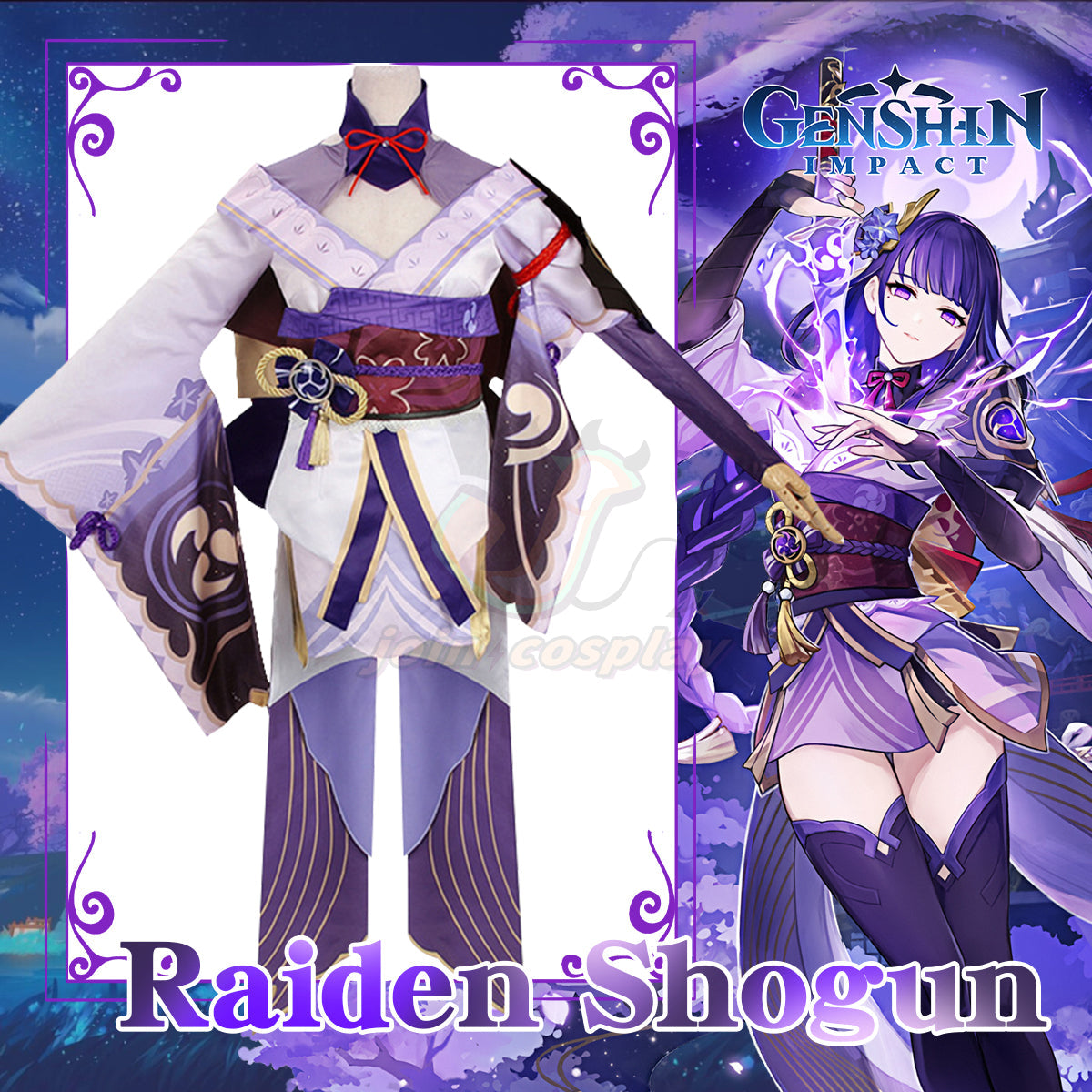 Game Genshin Impact Raiden Shogun Baal Cosplay Costume