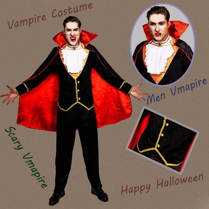 Costume d'Halloween de vampire gothique sanguinaire pour homme