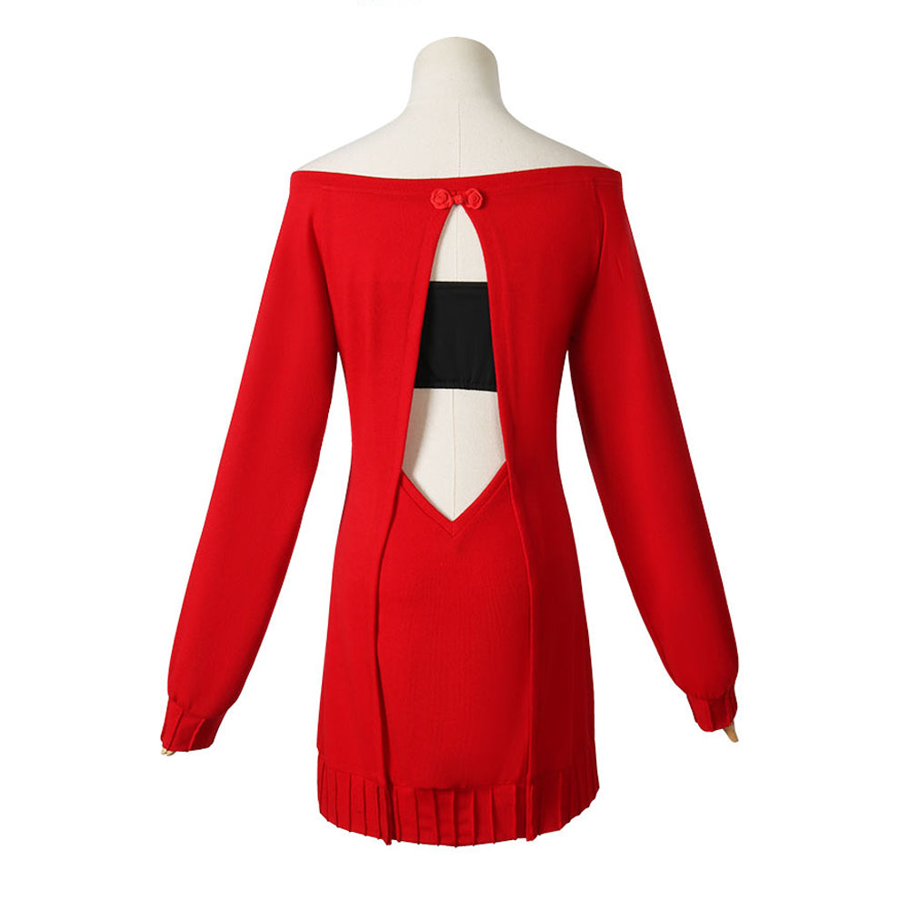 Anime SPY x FAMILY Yor Forger (Thorn Princess) Red Short Dress Cosplay Costume