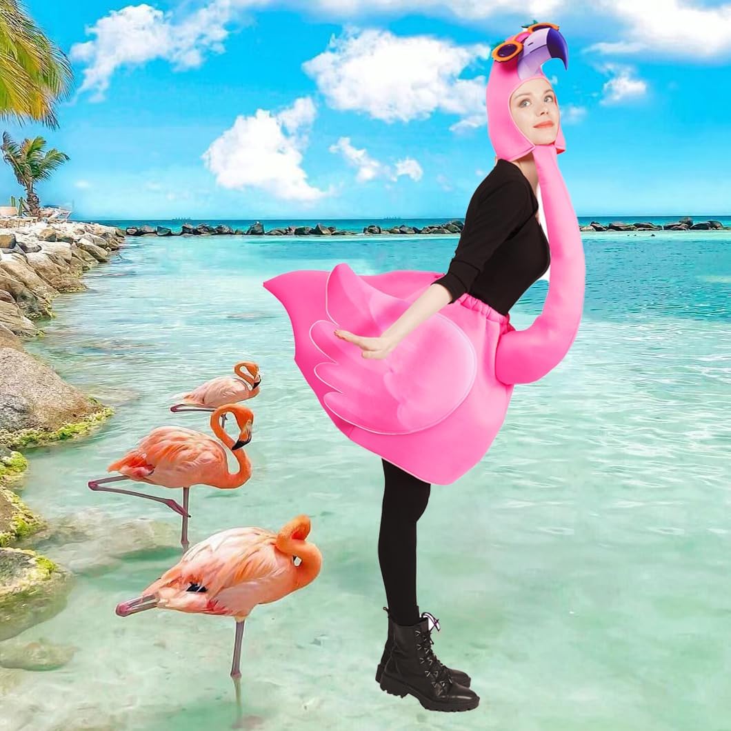 Flamingo Costume for Adults Unisex One Size Fits Most Halloween Cosplay Party Outfit