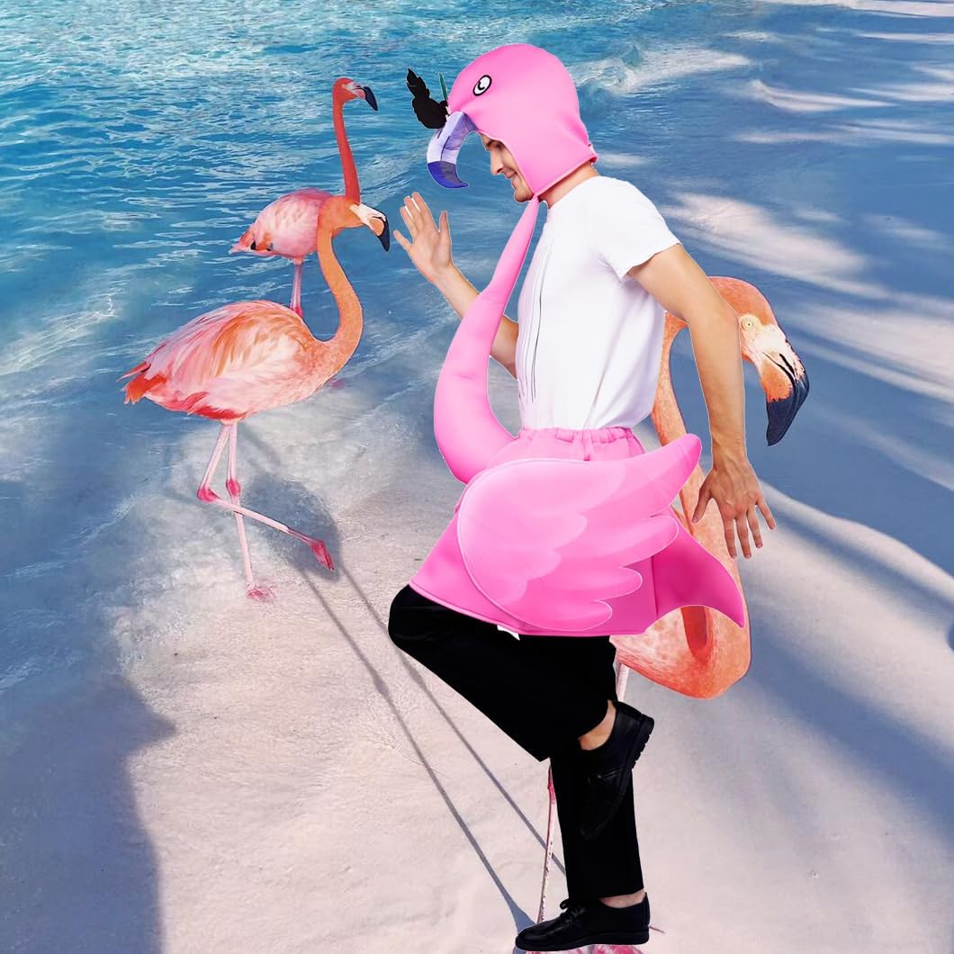 Flamingo Costume for Adults Unisex One Size Fits Most Halloween Cosplay Party Outfit
