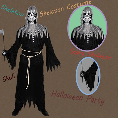 Men's Horror Grim Reaper Robe Devil Halloween Costume