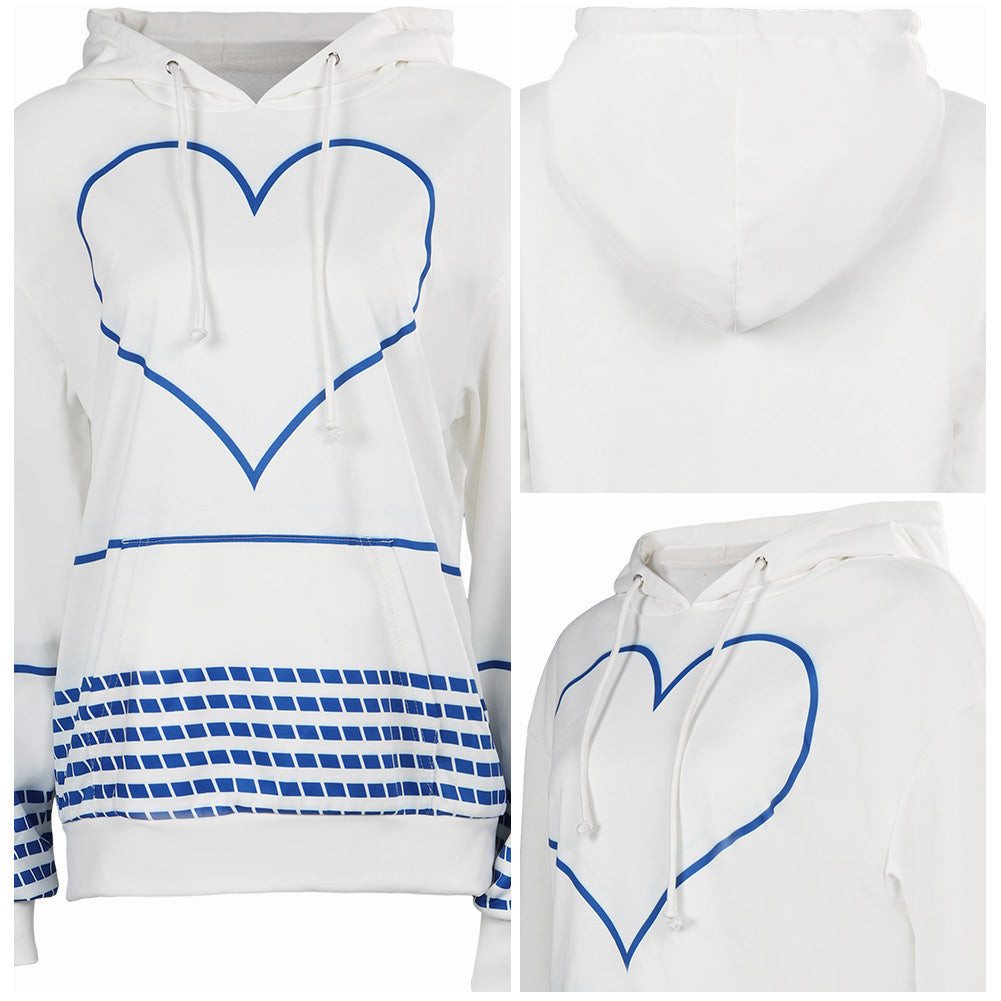 Doll Movie Blue Striped Hoodie Sweatshirt Party Carnival Halloween Cosplay Costume