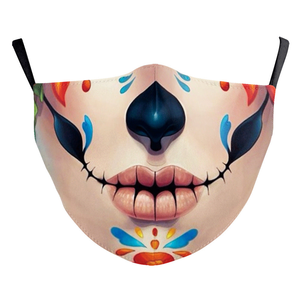 Digital printing protective filter mask for sewing clown on Halloween