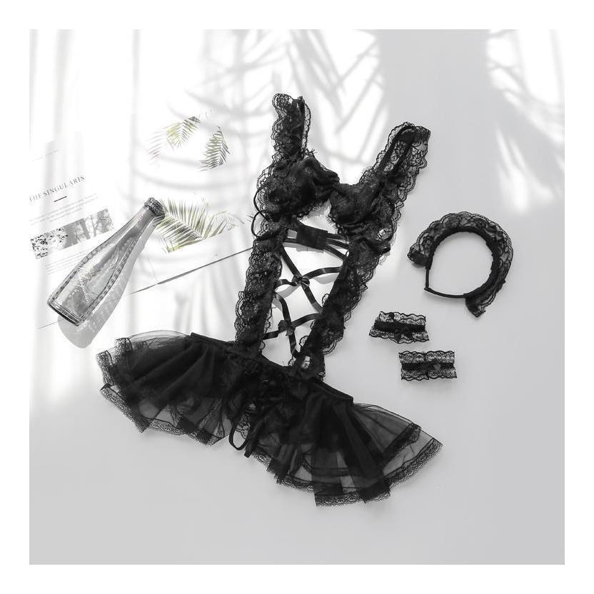 Japanese Maid Lace Babydoll Lingerie Sexy Costume Lingerie #JU2653
