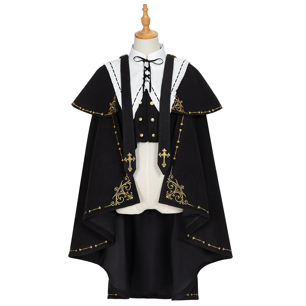 Black Lolita Dress Retro College style OP Dress