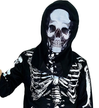 Halloween Kids Skeleton Ghost Costume for Boys and Girls (10-12 Years)