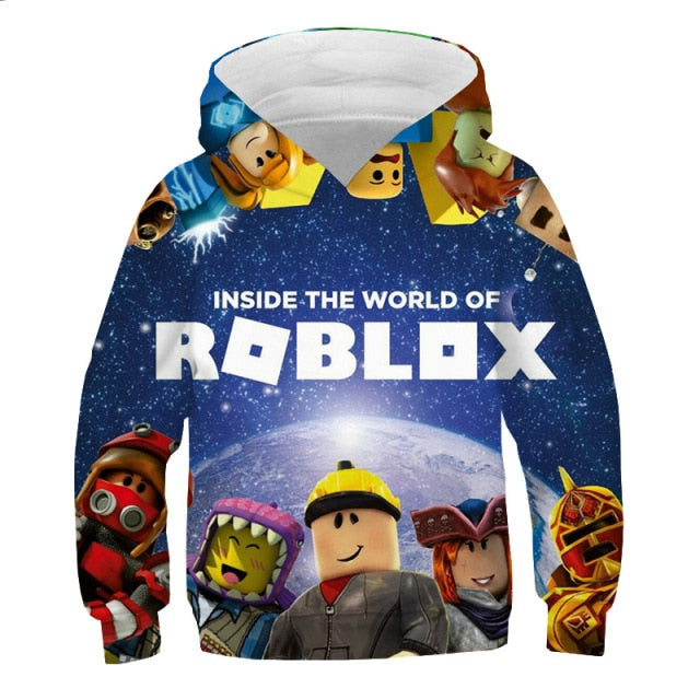 Kids Hoodie Cartoon Shooting Game Printing Children Hooded Roblox Casual Pullover Girls Boys Teen Sweatshirt