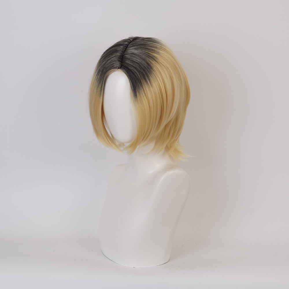 Haikyuu Kozume Kenma Golden and Black Short Cosplay Wig