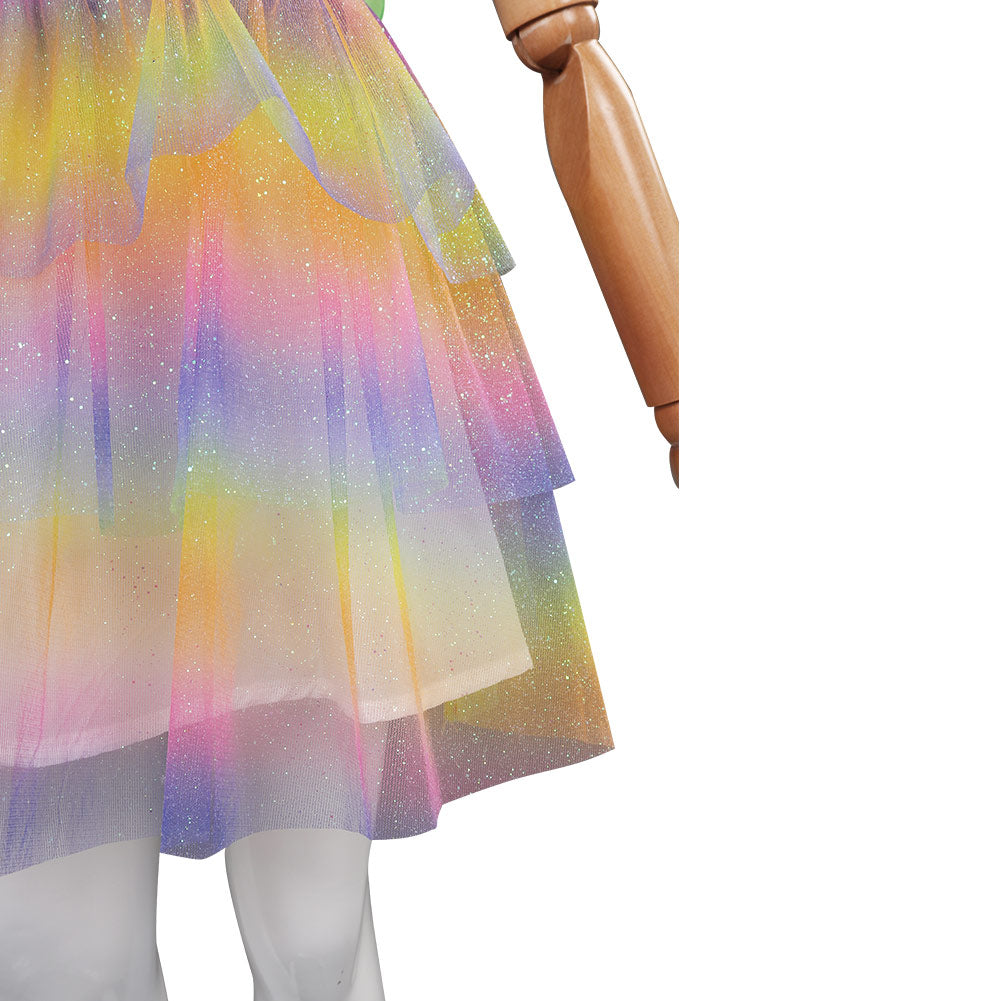 Barbie Movie Kids Girls Printed Dress Outfits Halloween Carnival Suit Cosplay Costume