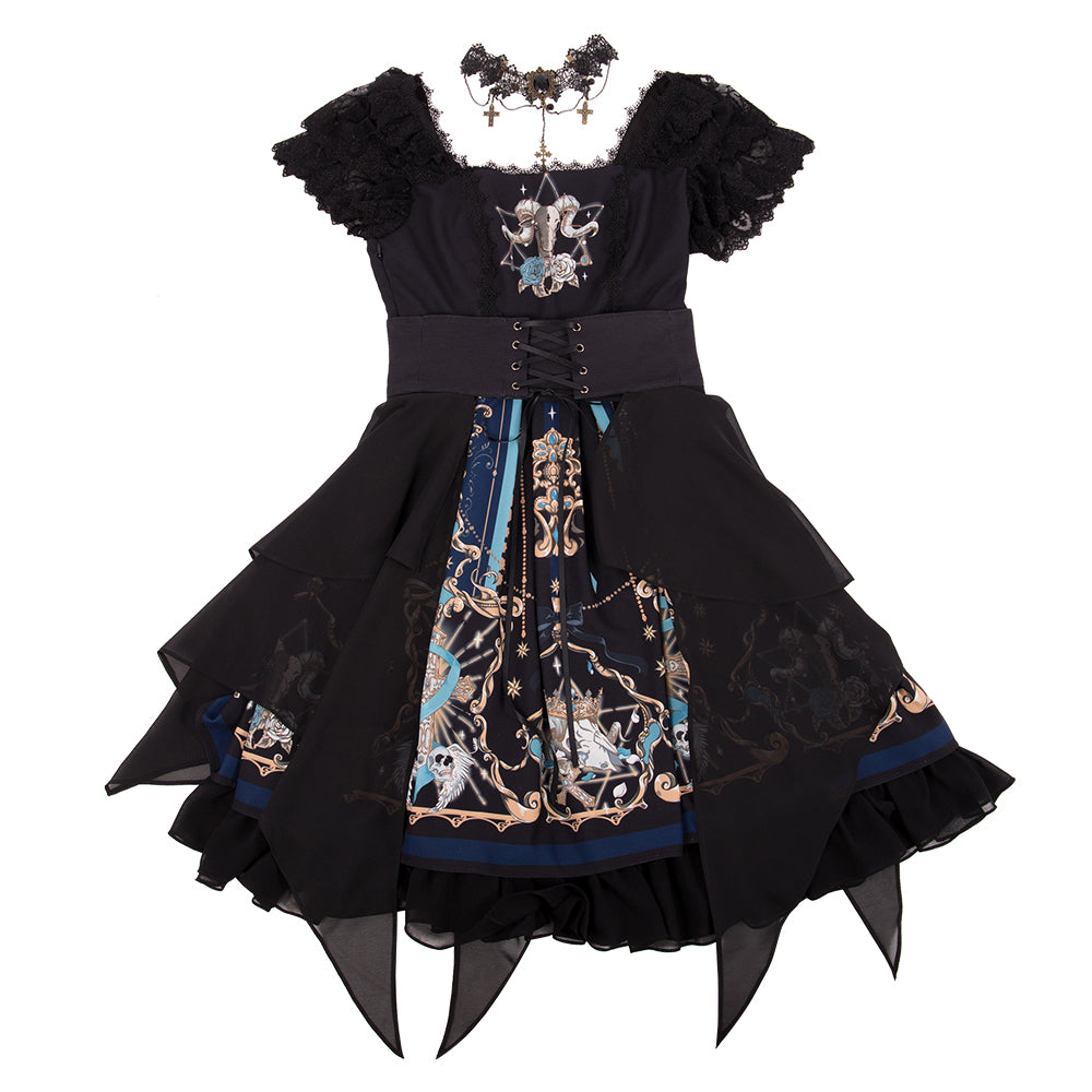 Classical Black Gothic Lolita Dress OP Dress(Please buy one size up)